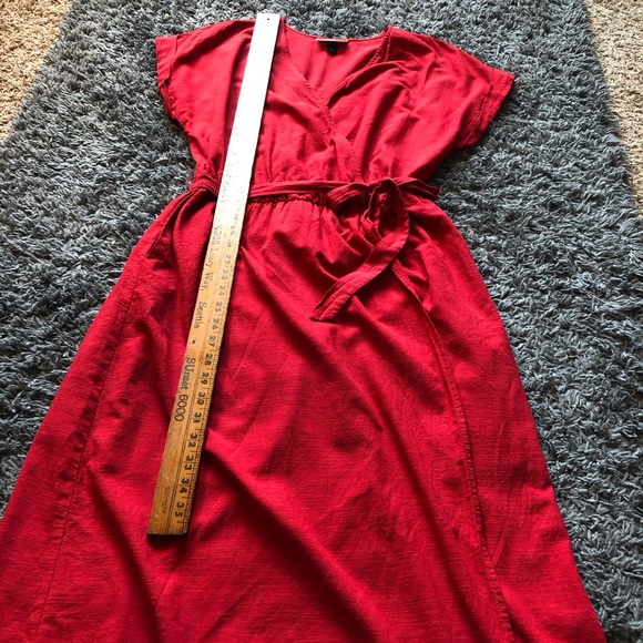 Universal Thread Faux Wrap Dress Red Med - Picture 10 of 14
